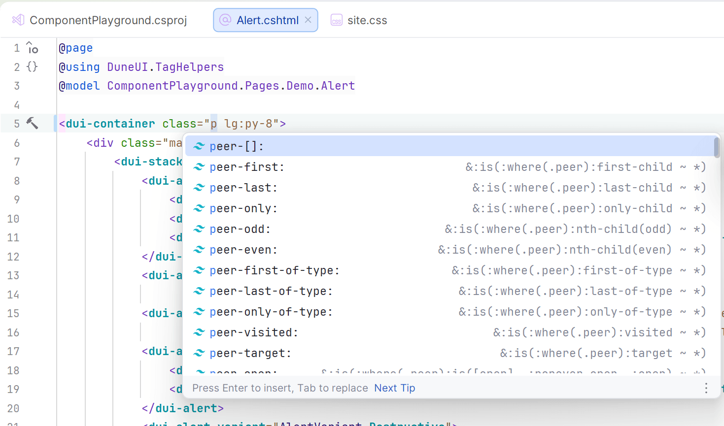 Code completion working after updating the configuration