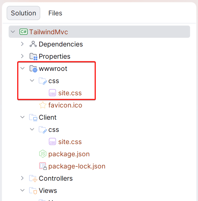 An output CSS file is created in wwwroot